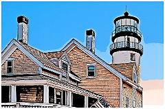 Tours Offered of the Cape Cod Light Tower -Digital Painting